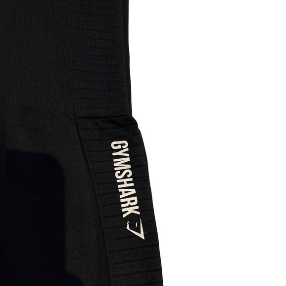 GYMSHARK Black Crop leggings size XS see-through cut out design. - Picture 2 of 13